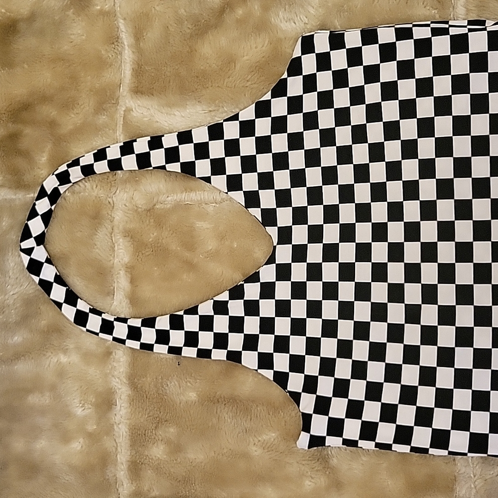 ONLY Dress Short Halterneck Black and White Size L